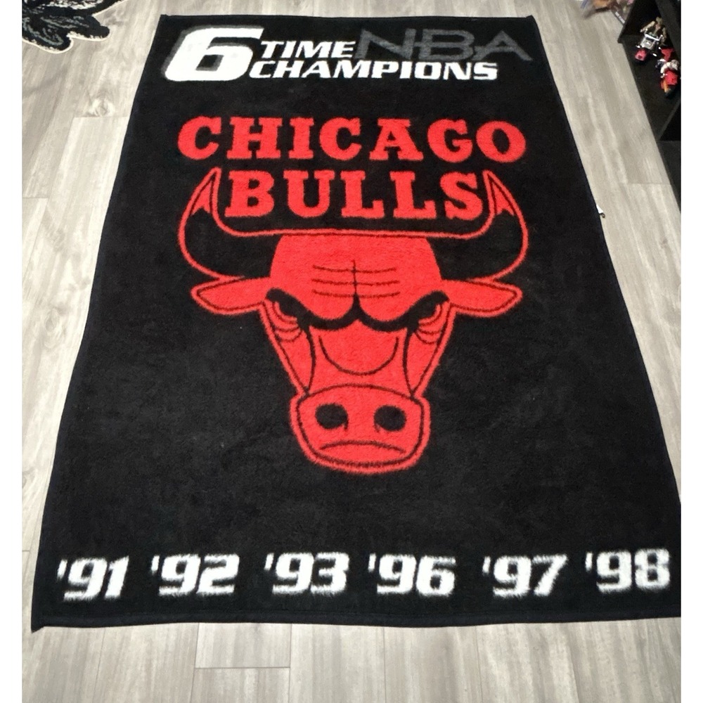 Biederlack Chicago Bulls Stadium Blanket NBA 6 Time Champion Black Red 56x76 USA